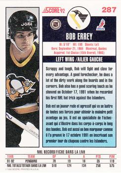 1992-93 Score Canadian #287 Bob Errey Back