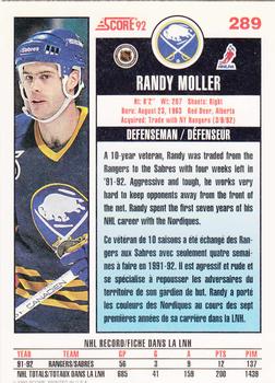 1992-93 Score Canadian #289 Randy Moller Back