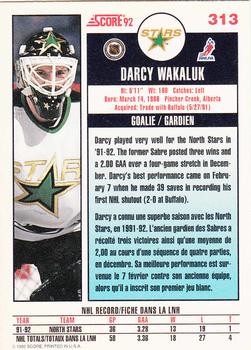 1992-93 Score Canadian #313 Darcy Wakaluk Back