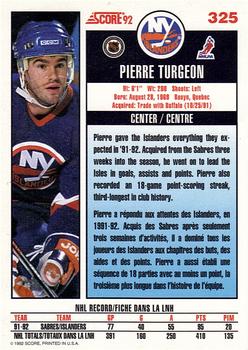 1992-93 Score Canadian #325 Pierre Turgeon Back