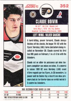 1992-93 Score Canadian #352 Claude Boivin Back
