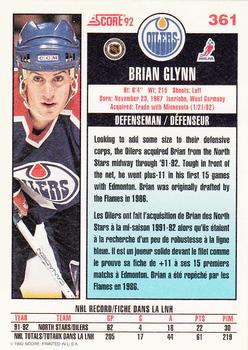 1992-93 Score Canadian #361 Brian Glynn Back