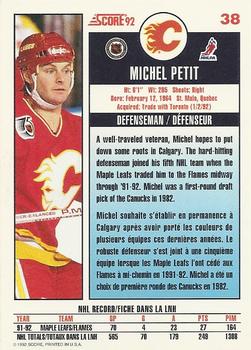 1992-93 Score Canadian #38 Michel Petit Back