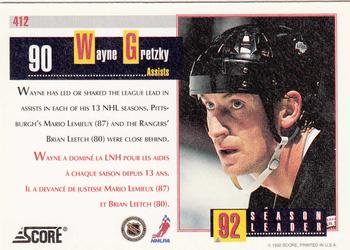 1992-93 Score Canadian #412 Wayne Gretzky Back