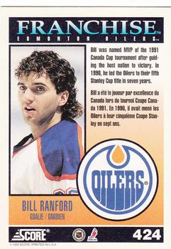1992-93 Score Canadian #424 Bill Ranford Back