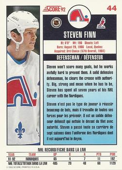 1992-93 Score Canadian #44 Steven Finn Back