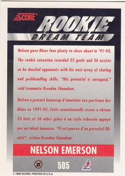 1992-93 Score Canadian #505 Nelson Emerson Back