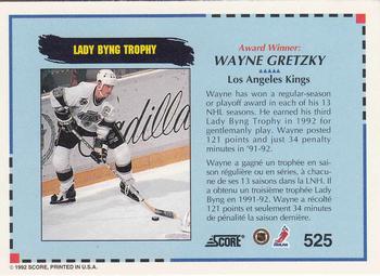 1992-93 Score Canadian #525 Wayne Gretzky Back