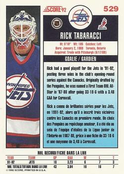 1992-93 Score Canadian #529 Rick Tabaracci Back