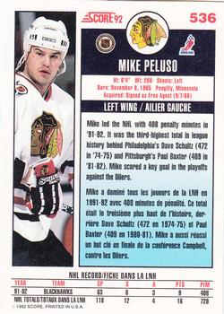 1992-93 Score Canadian #536 Mike Peluso Back