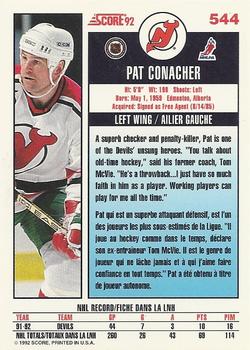 1992-93 Score Canadian #544 Pat Conacher Back