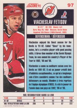 1992-93 Score Canadian #97 Viacheslav Fetisov Back