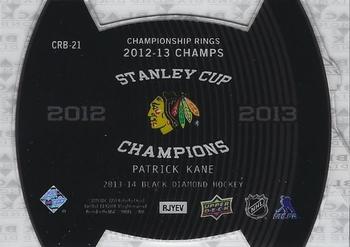 2013-14 Upper Deck Black Diamond - Stanley Cup Champs Championship Rings #CRB-21 Patrick Kane Back