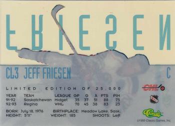 1993 Classic '93 Hockey Draft - Class of '94 #CL3 Jeff Friesen Back