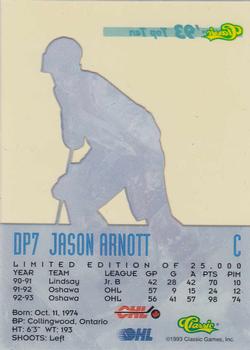 1993 Classic '93 Hockey Draft - Top Ten #DP7 Jason Arnott Back