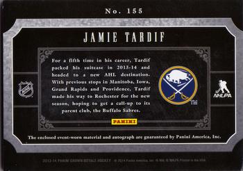 2013-14 Panini Crown Royale #155 Jamie Tardif Back