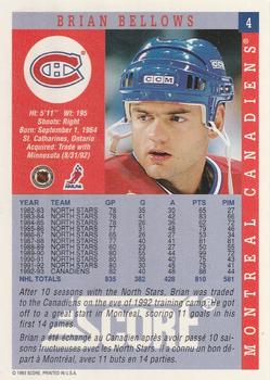 1993-94 Score Canadian #4 Brian Bellows Back