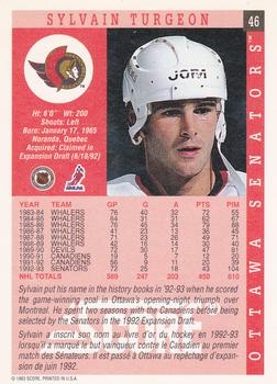 1993-94 Score Canadian #46 Sylvain Turgeon Back