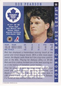 1993-94 Score Canadian #96 Rob Pearson Back