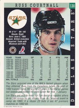 1993-94 Score Canadian #130 Russ Courtnall Back