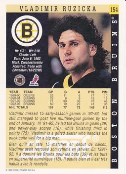 1993-94 Score Canadian #154 Vladimir Ruzicka Back