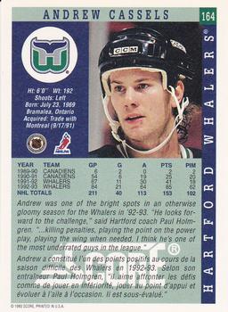 1993-94 Score Canadian #164 Andrew Cassels Back
