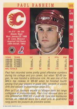 1993-94 Score Canadian #165 Paul Ranheim Back