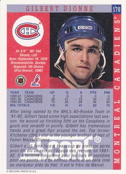 1993-94 Score Canadian #178 Gilbert Dionne Back