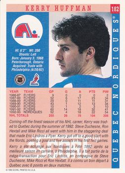 1993-94 Score Canadian #182 Kerry Huffman Back