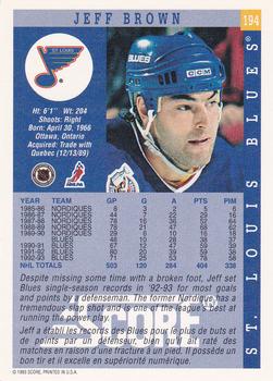 1993-94 Score Canadian #194 Jeff Brown Back