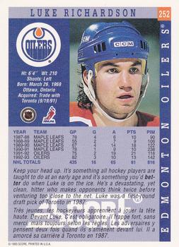 1993-94 Score Canadian #252 Luke Richardson Back