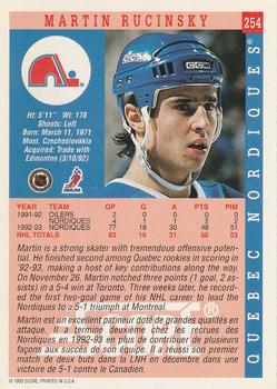 1993-94 Score Canadian #254 Martin Rucinsky Back