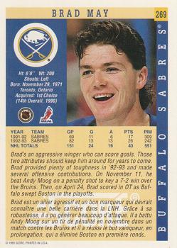 1993-94 Score Canadian #269 Brad May Back
