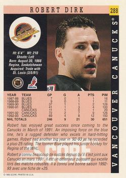 1993-94 Score Canadian #288 Robert Dirk Back