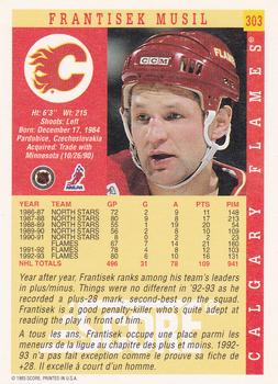 1993-94 Score Canadian #303 Frank Musil Back