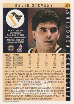 1993-94 Score Canadian #325 Kevin Stevens Back