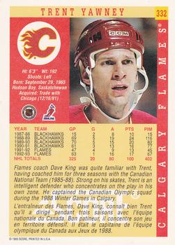 1993-94 Score Canadian #332 Trent Yawney Back