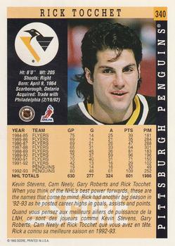 1993-94 Score Canadian #340 Rick Tocchet Back