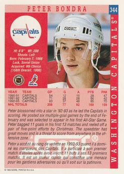 1993-94 Score Canadian #344 Peter Bondra Back