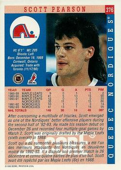 1993-94 Score Canadian #376 Scott Pearson Back