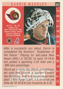 1993-94 Score Canadian #462 Darrin Madeley Back