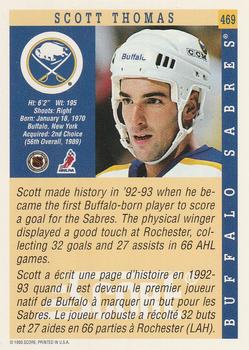 1993-94 Score Canadian #469 Scott Thomas Back