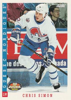 1993-94 Score Canadian #473 Chris Simon Front