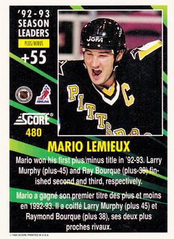 1993-94 Score Canadian #480 Mario Lemieux Back