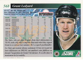 1993-94 Score Canadian #568 Grant Ledyard Back
