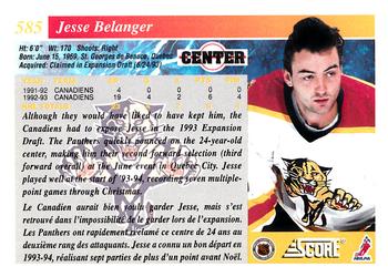 1993-94 Score Canadian #585 Jesse Belanger Back