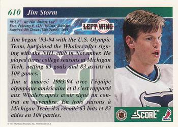 1993-94 Score Canadian #610 Jim Storm Back