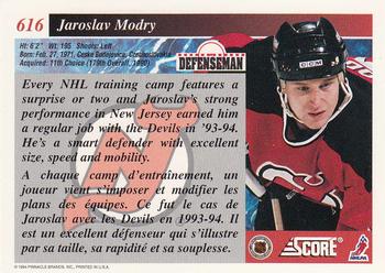 1993-94 Score Canadian #616 Jaroslav Modry Back