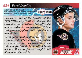1993-94 Score Canadian #624 Pavol Demitra Back