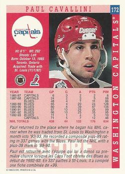 1993-94 Score Canadian #172 Paul Cavallini Back